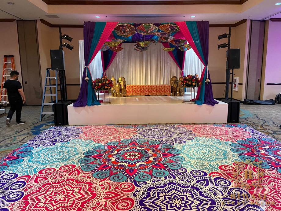 Mehndi stage & mandala floor