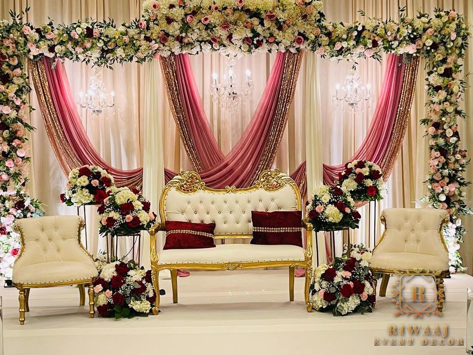 Blush drape stage